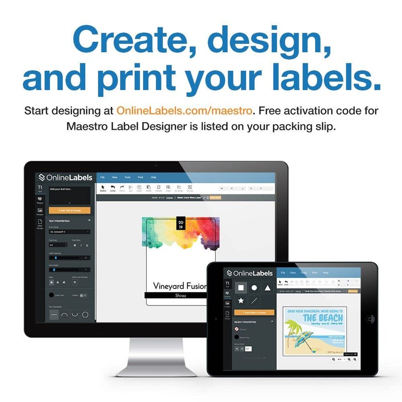 Online Labels Sticker Paper, 10 Sheets, White Matte, 8.5" x 11" Full Sheet Label, Works with Inkjet and Laser Printer, Compatible with Electronic Cutting Machines, OL177WX, OnlineLabels - Image 4